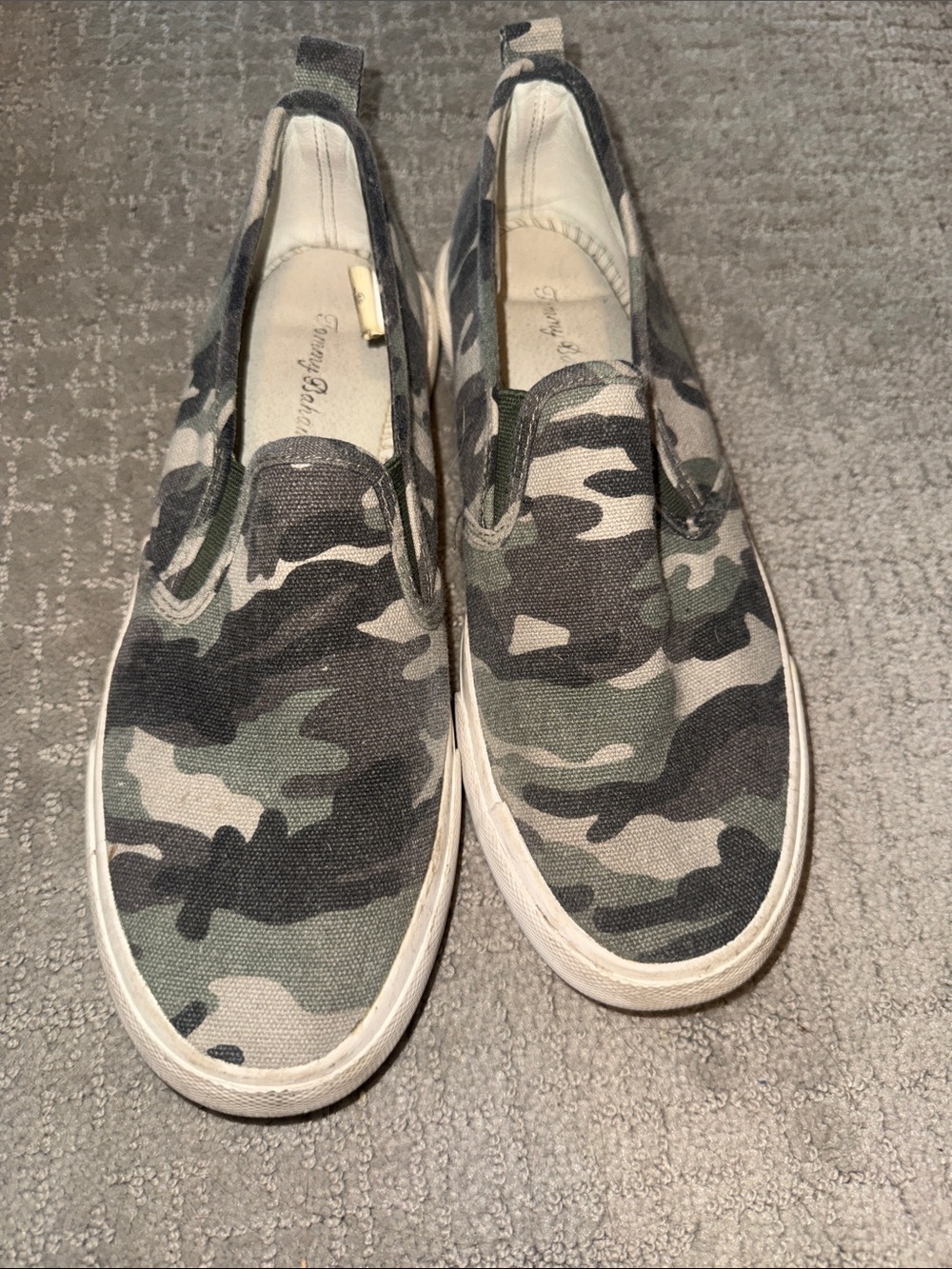 Tommy Bahama Camo Canvas Slip-On Sneakers - Green & Tan